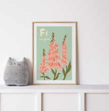 Load image into Gallery viewer, Foxglove Alphabet Print