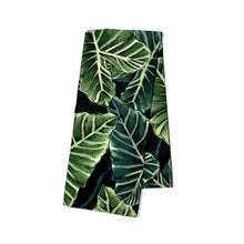 Load image into Gallery viewer, Regale Leaf Luxury Floral Tea Towel in Midnight Blue freeshipping - Olivia Victoria