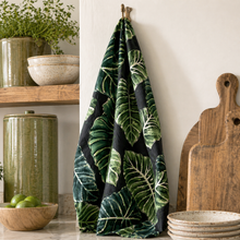 Load image into Gallery viewer, Regale Leaf Tea Towel in Black
