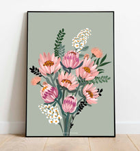 Load image into Gallery viewer, The Protea Bouquet Giclée Print freeshipping - Olivia Victoria
