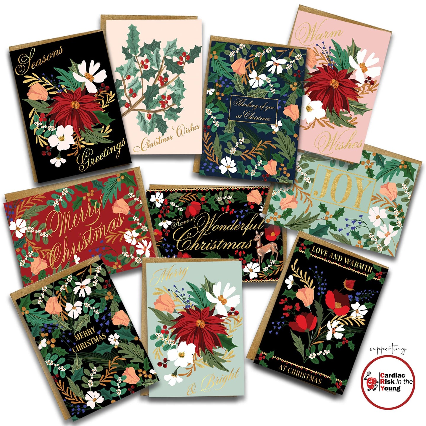 Christmas Card Bundle, Ten Charity Cards freeshipping - Olivia Victoria