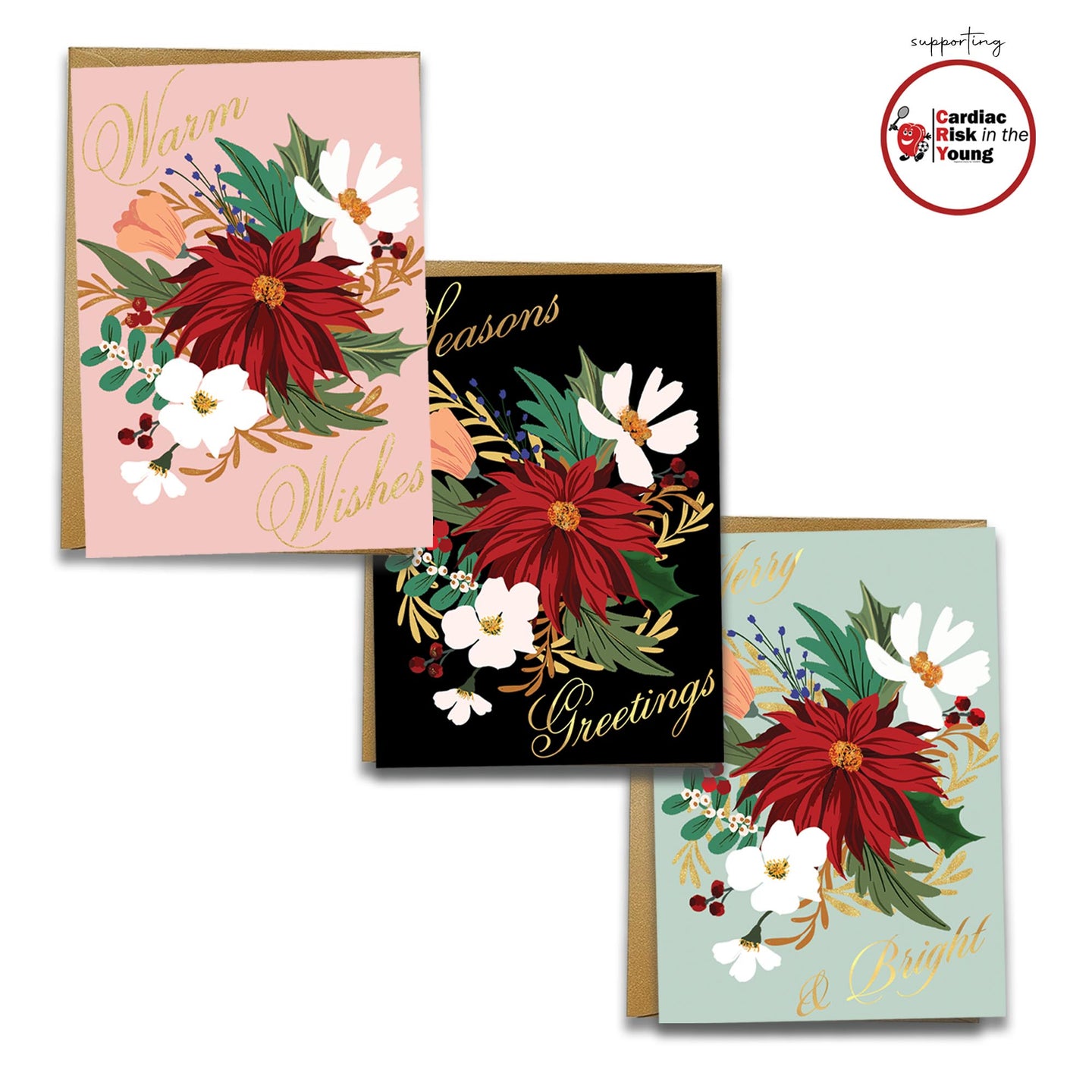 Christmas Card Trio, Three Charity Cards freeshipping - Olivia Victoria
