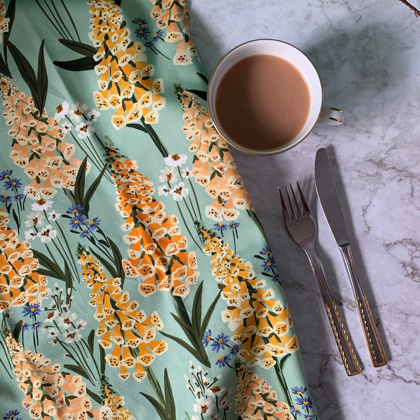 Vintage Foxglove Luxury Floral Tea Towel freeshipping - Olivia Victoria