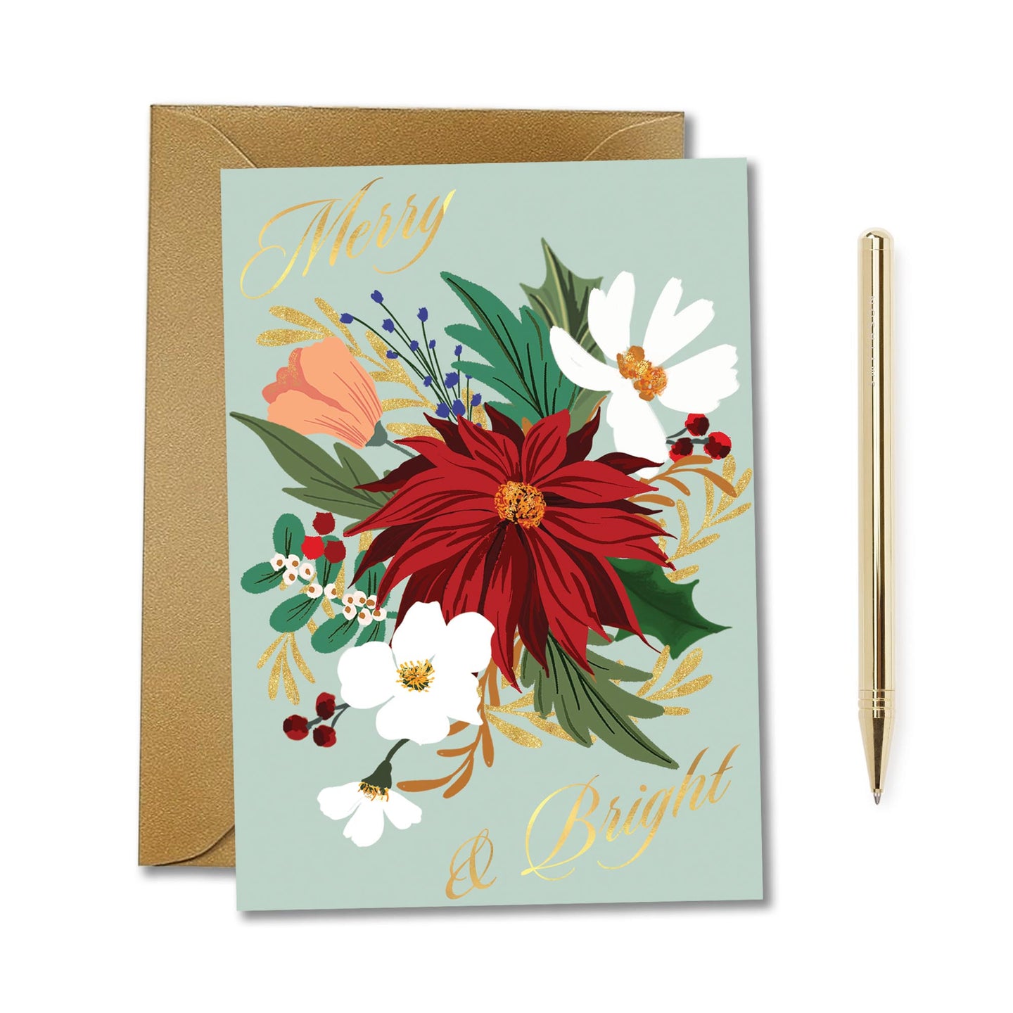 Merry & Bright Bouquet Charity Card freeshipping - Olivia Victoria