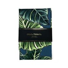 Load image into Gallery viewer, Regale Leaf Luxury Floral Tea Towel in Black freeshipping - Olivia Victoria
